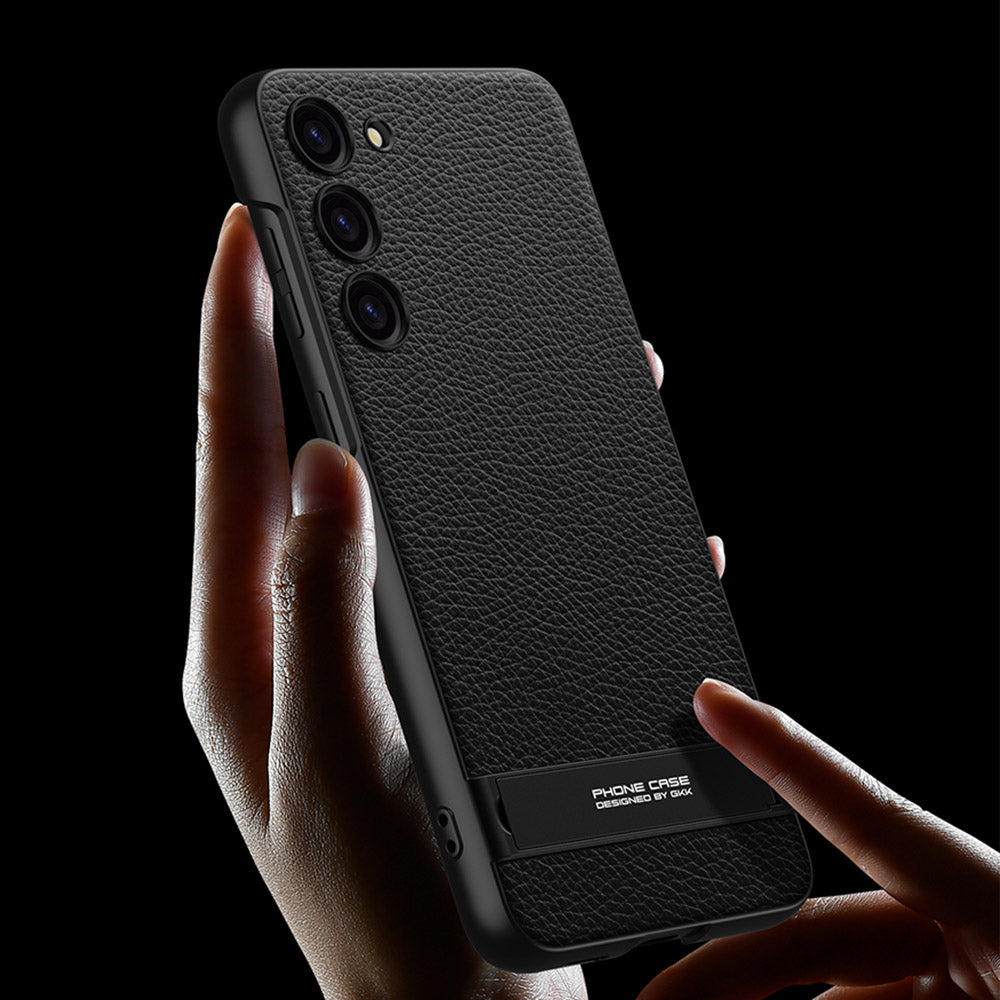 GKK For Samsung Galaxy S23 PU Leather Coated TPU Phone Case Carbon Fiber Texture Ultra-Thin Slim Kickstand Cover GKK For Samsung Galaxy S23 PU Leather Coated TPU Phone Case Carbon Fiber Texture Ultra-Thin Slim Kickstand Cover